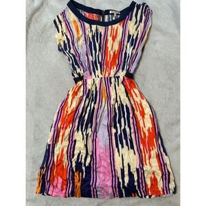 Just Ginger Cap Sleeve Belted Dress Size‎ L Exposed Zipper Pockets